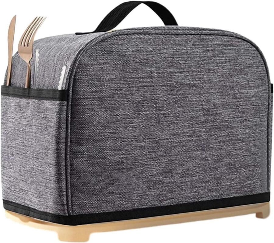 Broodroosterhoes Toaster Cover Keuken Beschermen Stof- en Vingerafdrukbestendig 28 x 18 x 18 cm Grijs