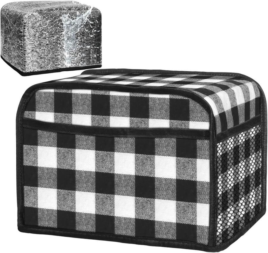 Broodroosterhoes Toaster Cover Keuken Organiseren Vingerafdruk Vrij 29x18x19 cm Zwart Wit