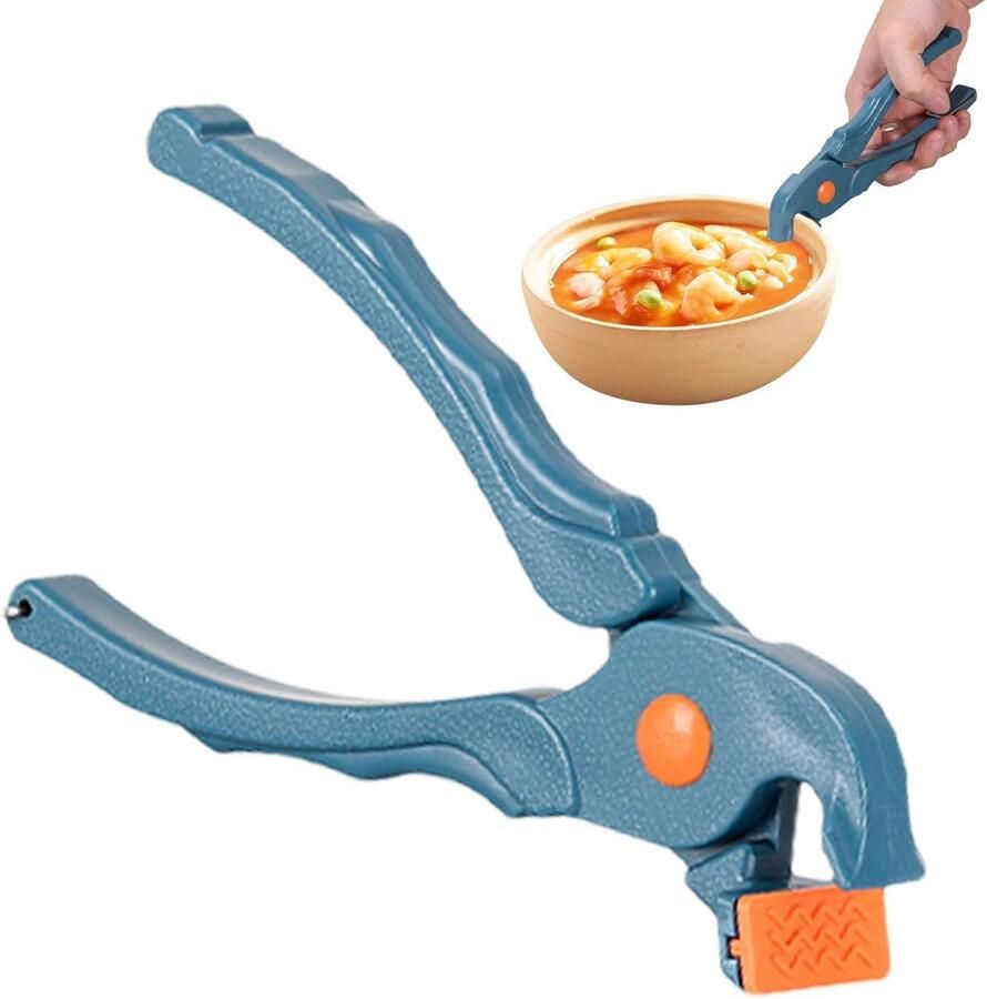 Broodroostertang Airfryer tang kom Hete schalen pakken Antislip handvat 18 cm Blauw