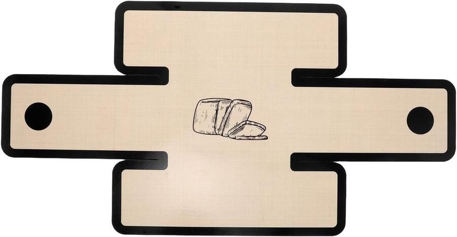 Broodsling Siliconen Bakmat Herbruikbaar Brood Bakken Lange Handgrepen 49 x 25 cm Zwart