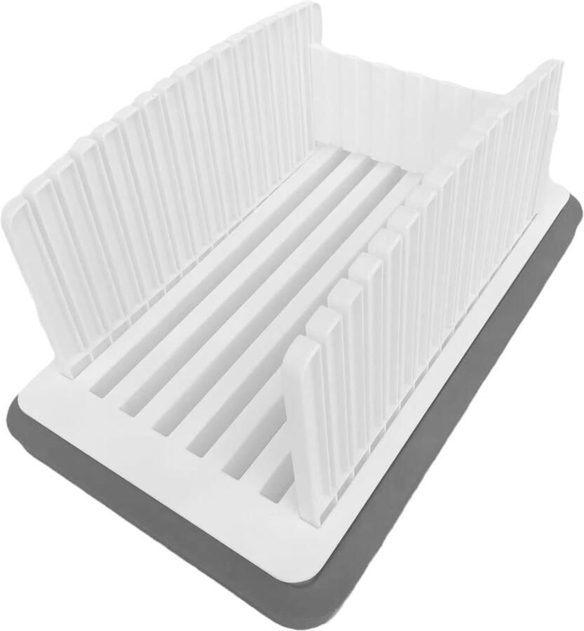 Broodsnijder Brood Snijhulp Thuis Bakken Verstelbare Breedte 36.5 x 24.2 x 7.2 cm Wit