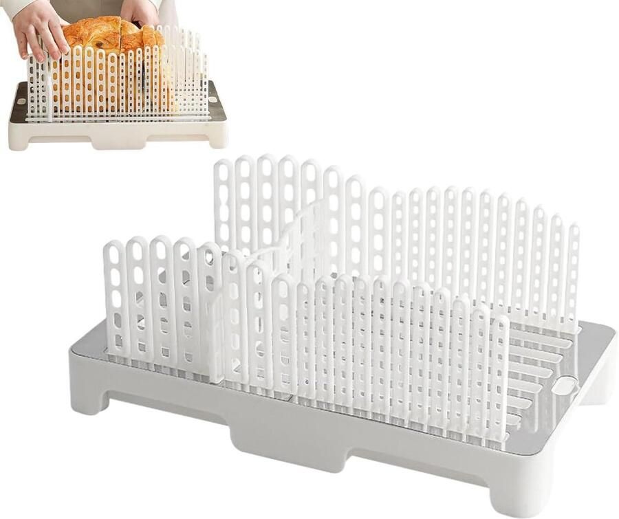 Broodsnijder Brood snijmachine Perfecte sneetjes Inklapbaar ontwerp 35 Centimeter Wit