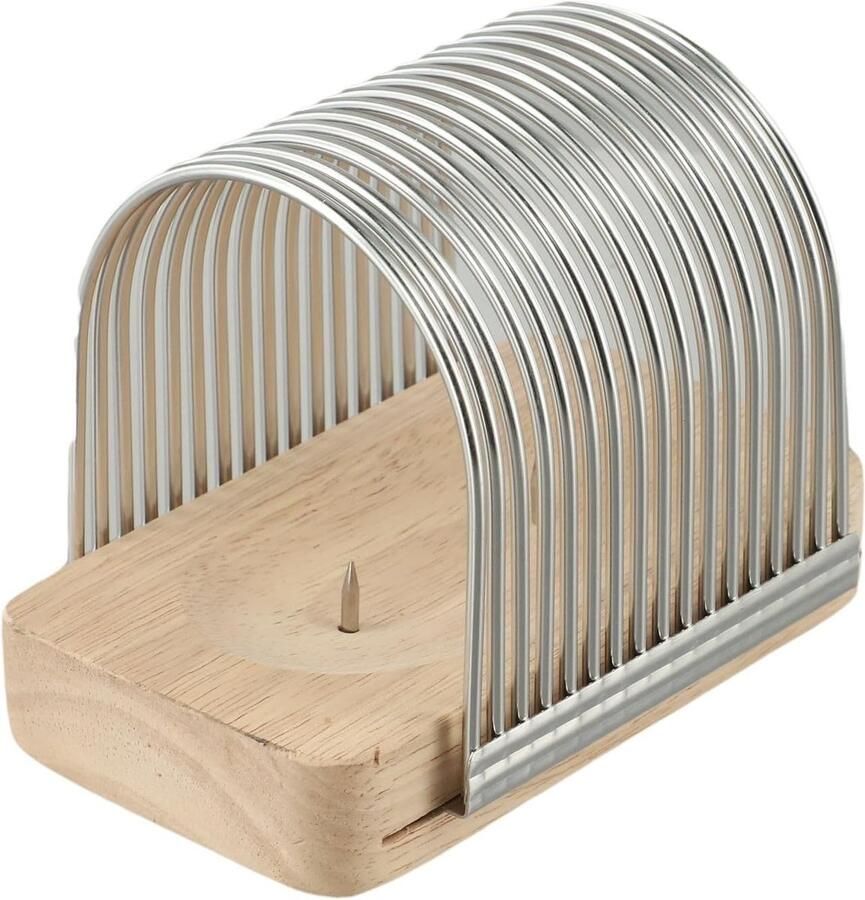 Broodsnijder Broodplank Snijder Gelijkmatig Snijden Roestvrijstalen Rooster 14 x 10 x 10 cm Zilver