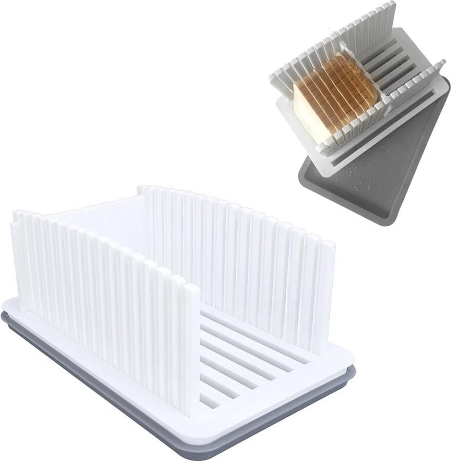 Broodsnijder Broodsnijgeleider Zelfgebakken Brood Snijden Verstelbare Breedte Kruimellade 34.5 x 21.5 x 14.5 cm