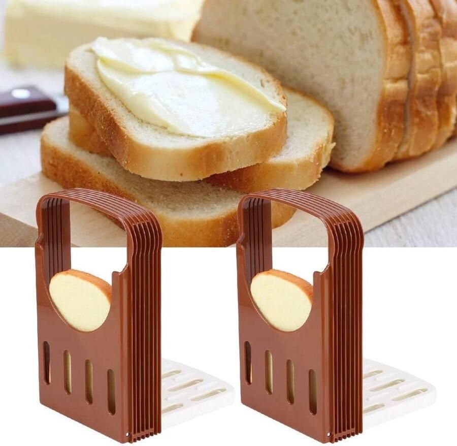 Broodsnijder Broodsnijgereedschap Hamkaas Gelijkmatig Brood Snijden Antislipontwerp Holle Bodem 23 Centimeter Lengte Koffie