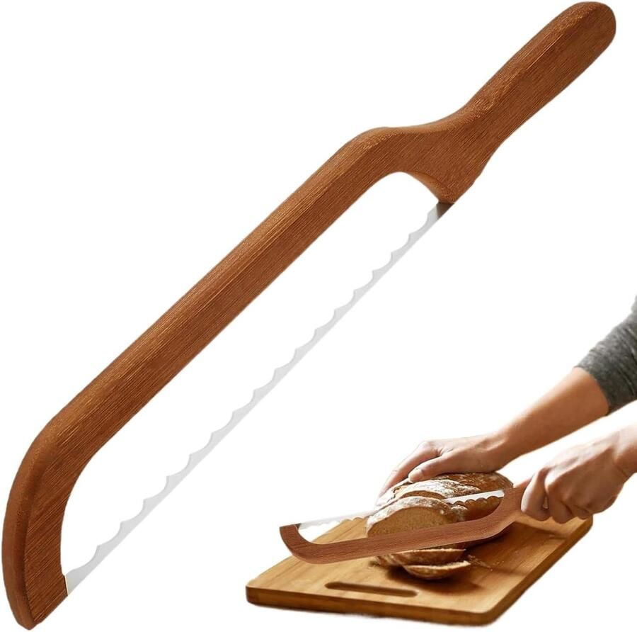 Broodsnijder Broodzaag Brood Snijden Ergonomisch Houten Handvat 42 cm Niet gespecificeerd