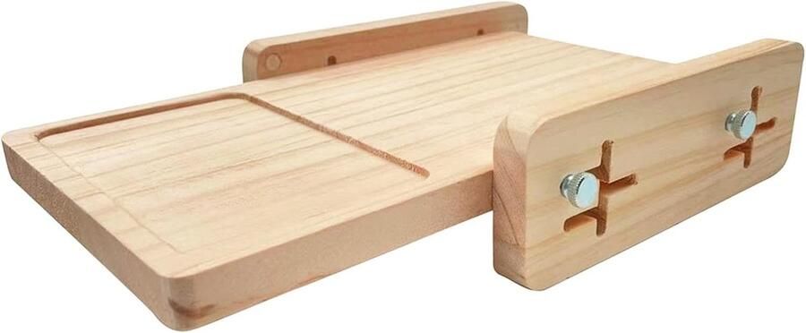 Broodsnijder Gids Bakbenodigdheid Gelijkmatig Snijden Met Kruimellade 28x19x5 cm Houtkleur