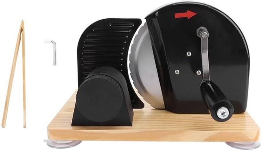 Broodsnijder Handmatig Verstelbare Dikte tot 15 mm Ergonomische Handgreep Stabiliteit met Zuignapvoetjes Voor Brood Kaas Vleeswaren Broodsnijmachine