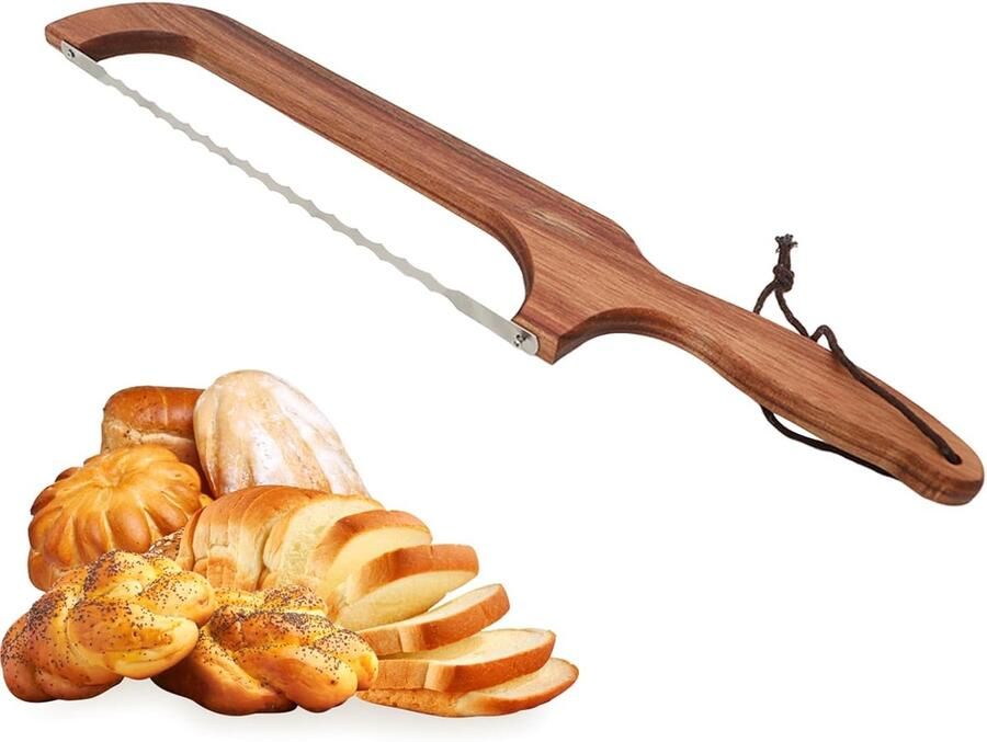 Broodsnijder Hout Bakkerij Gereedschap Gelijkmatig Snijden Ergonomisch Handvat 425 cm Lengte Natuurlijk Hout