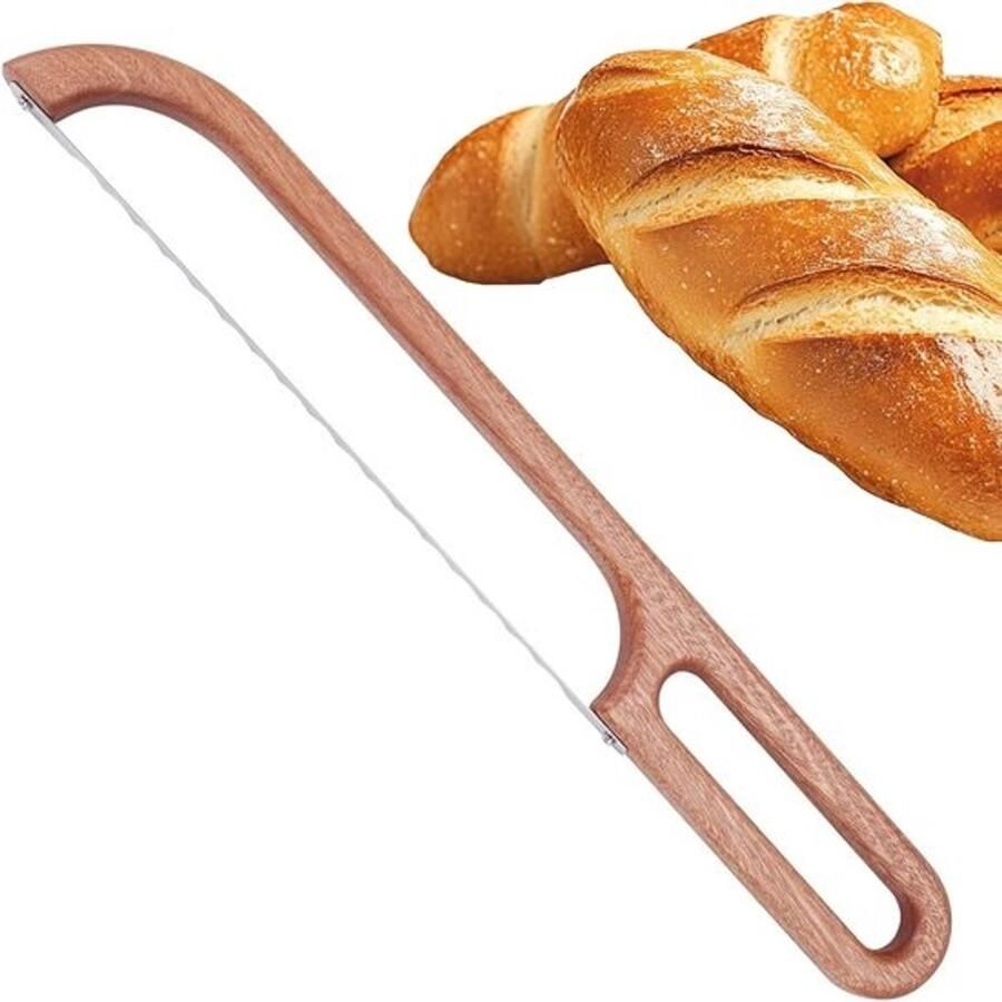 Broodsnijder hout Keukengerei Ambachtelijk brood Gelijkmatige plakjes 40 cm Natuurlijk hout
