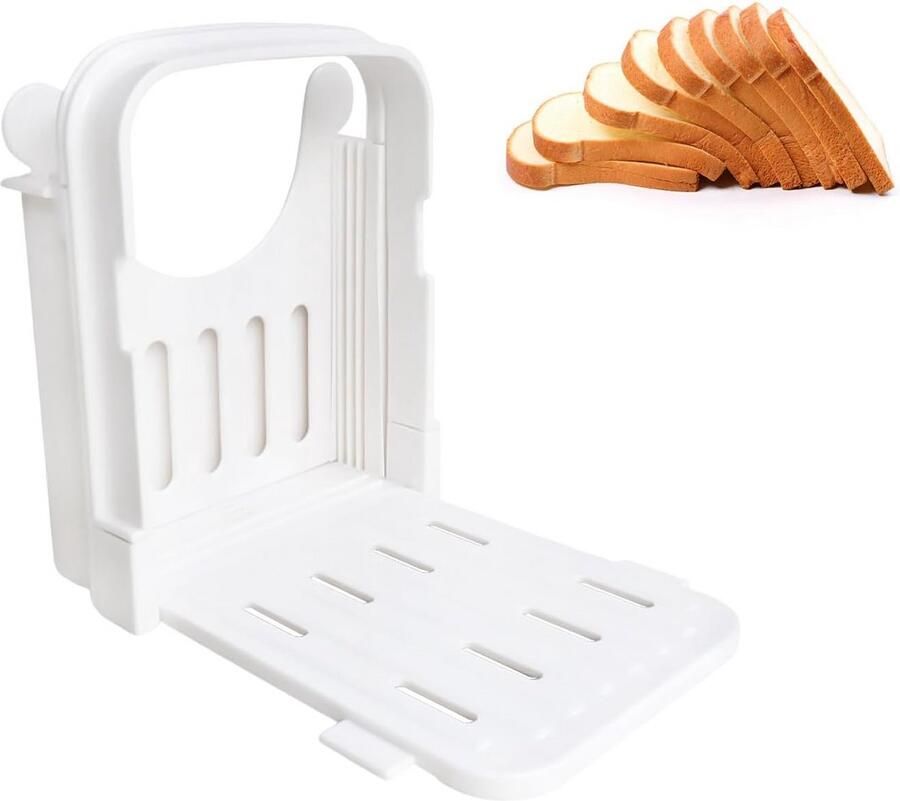 Broodsnijder Opvouwbaar Toast Cake Snijder Gelijkmatig Snijden Robuust Duurzaam Plastic 17.8 x 14.5 cm Wit