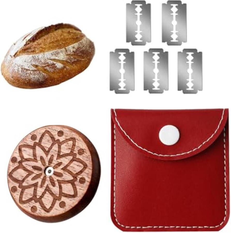 Broodsnijder met 5 Scheermessen en Opbergtas Professioneel Deeg Snijgereedschap