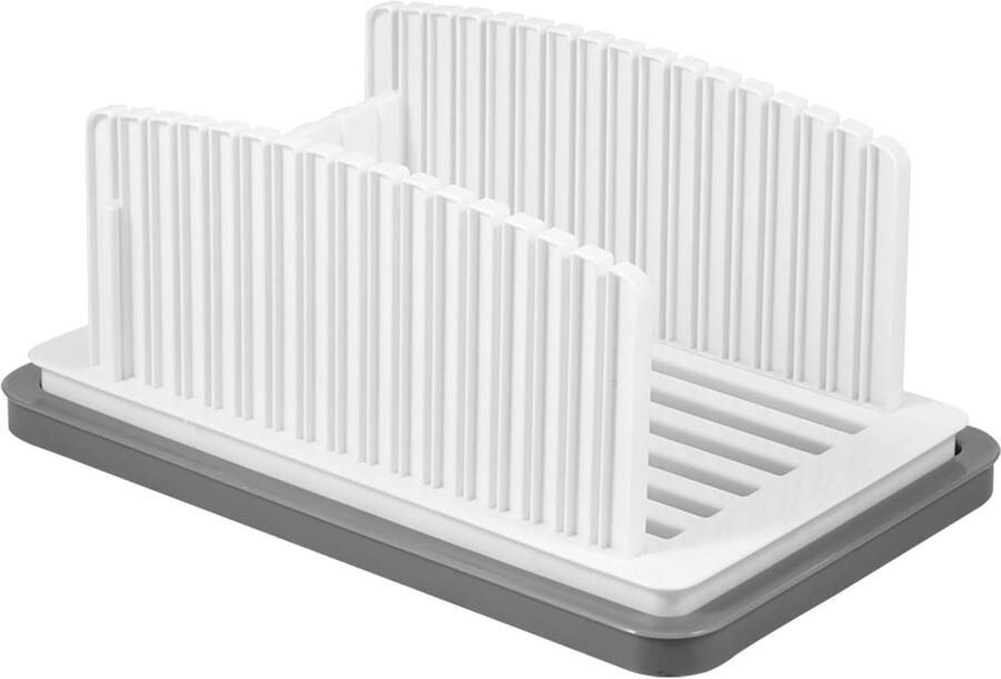 Broodsnijder Opvouwbaar Brood Snijmachine Gelijkmatig Brood Snijden Verstelbare Breedte 33.5 x 21.5 x 15 cm Wit