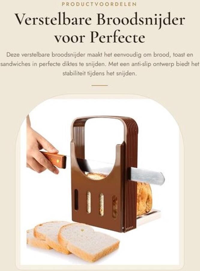 Broodsnijder Opvouwbaar ontwerp Antislip basis Verstelbaar voor verschillende diktes Multifunctioneel Hoogwaardig ABS materiaal Broodsnijmachine