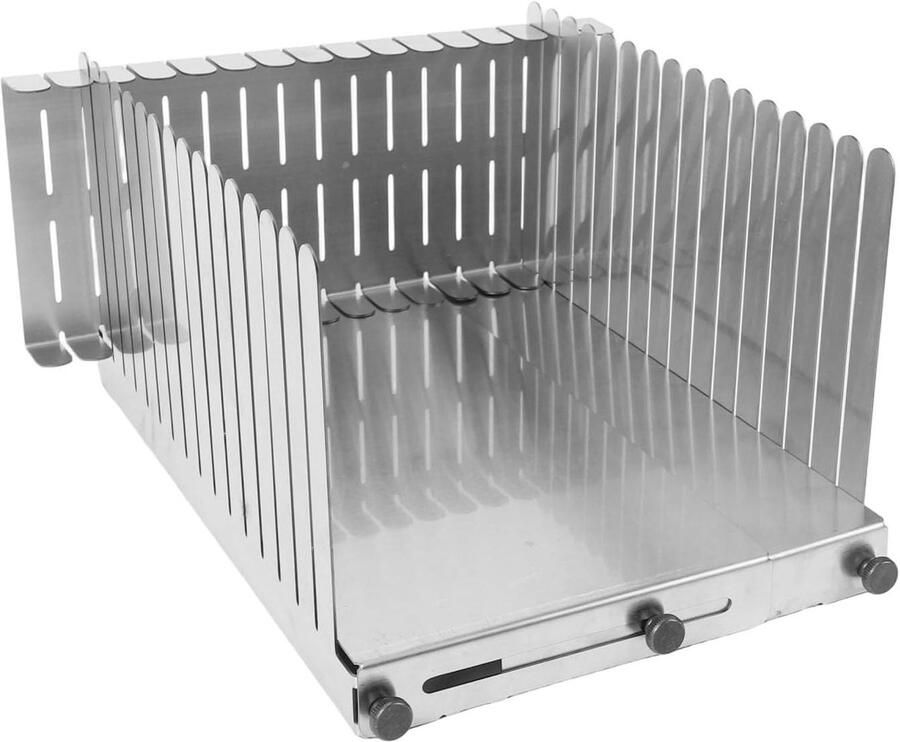 Broodsnijder RVS Broodsnijgids Kruimelbak Gelijkmatig Brood Snijden Verstelbare Breedte 37x18x9 cm Zilverkleurig