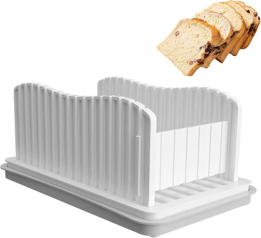 Broodsnijder Sandwich slicer Brood snijden Verstelbare breedte 35 x 22 x 6 cm Wit
