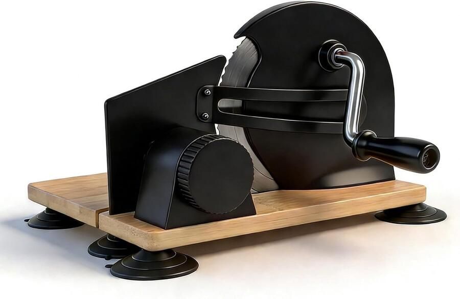 Handmatige Broodsnijder Brood Snijmachine Gelijkmatig Snijden Verstelbare Dikte 25x28x19 cm Zwart