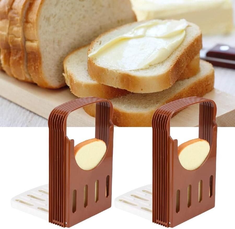 Broodsnijder Toastsnijder Gelijkmatig snijden Verstelbare dikte 23 cm lengte Koffie