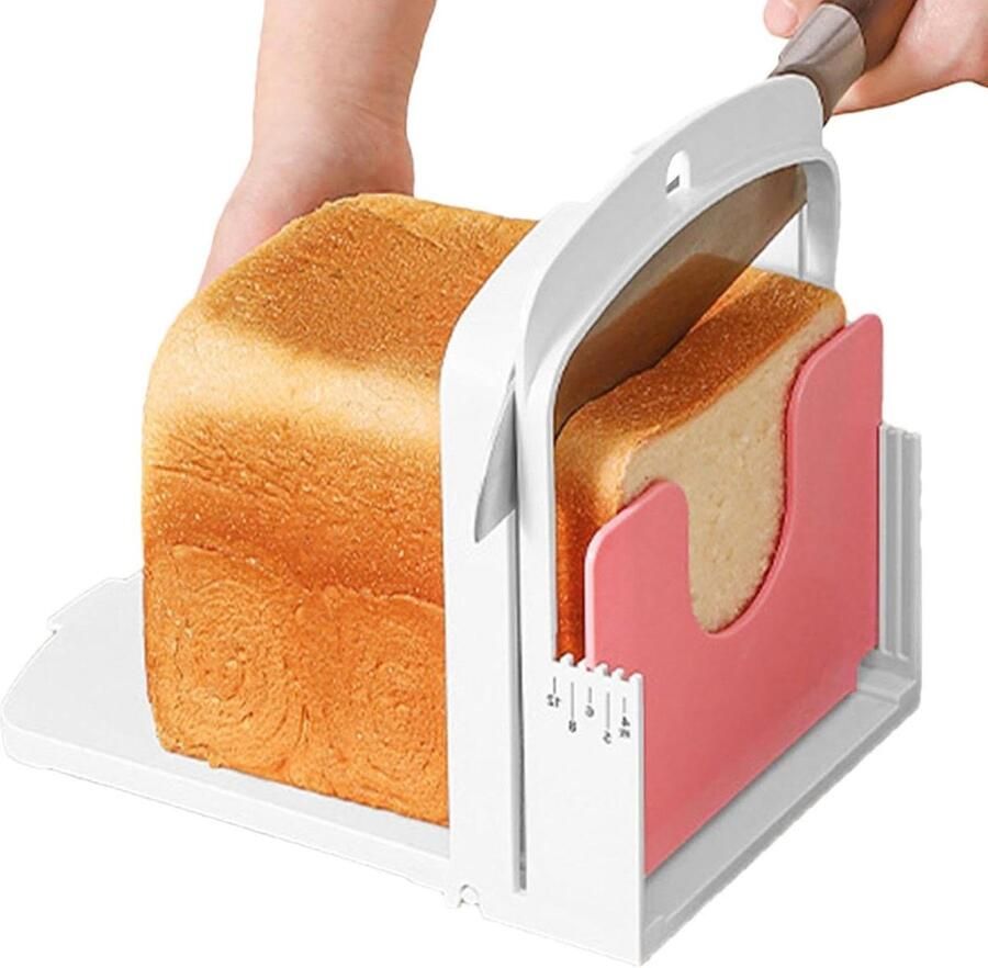 Broodsnijder Toastsnijder Keukenhulp Gelijkmatig Snijden Ruimtebesparend Opvouwbaar Compact Ontwerp Wit