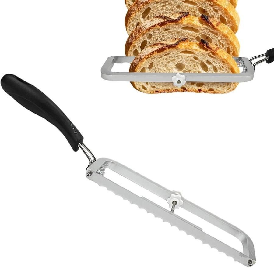 Broodsnijder Voor Thuis Gekartelde Snijder Gelijkmatig Snijden Verstelbare Dikte 43.8 Centimeter Zilver