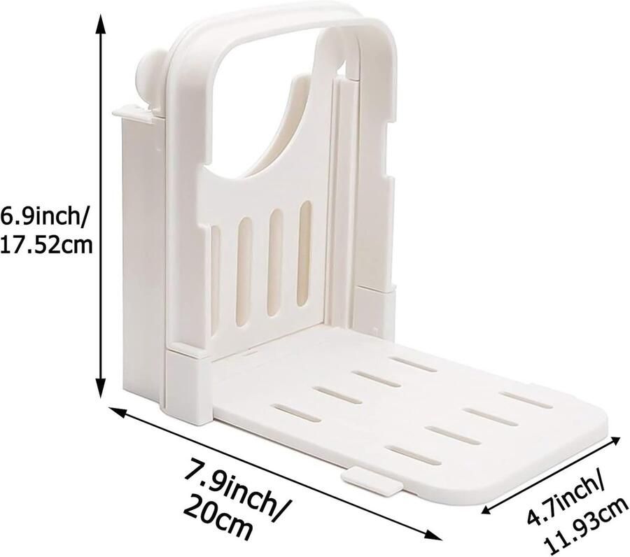 Broodsnijder Wit Handmatige Snijmachine met Verstelbare Dikte Voor Brood Sandwiches en Toast