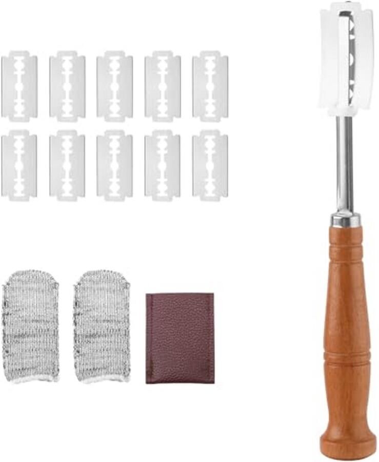 Broodsnijgereedschap met Vervangbare Messen en Snijbestendige Vingerhoezen