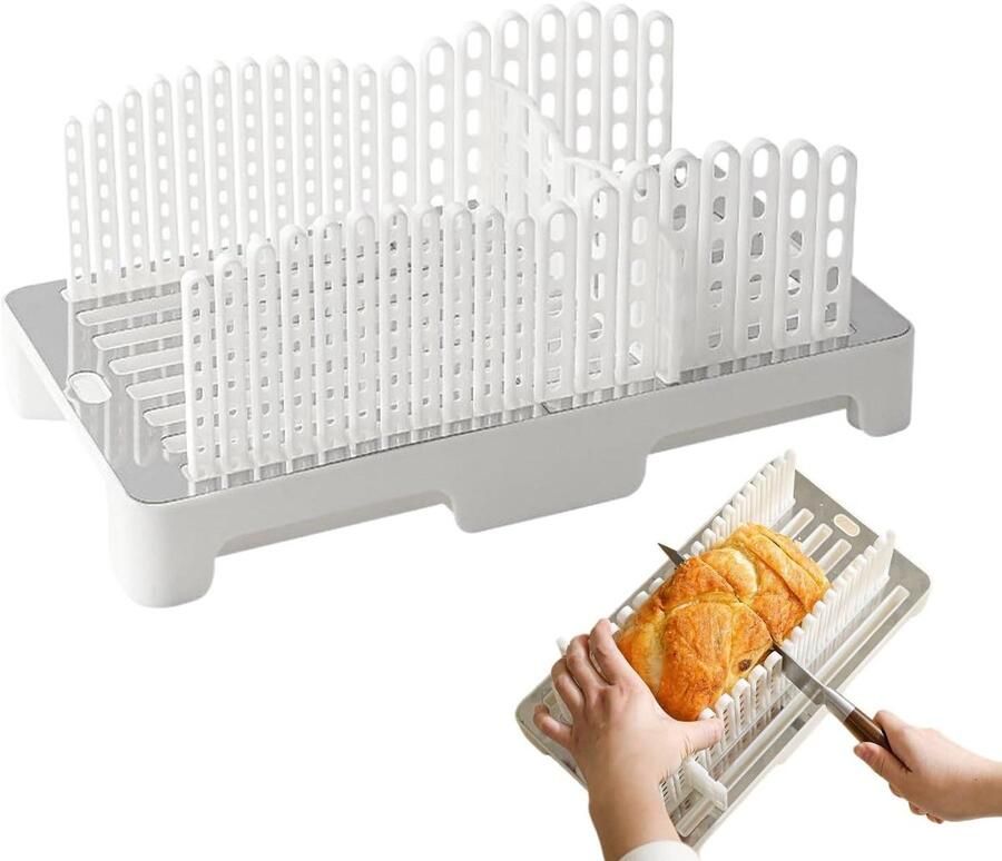 Broodbroodsnijder sandwichsnijder met kruimellade verstelbare breedte bakgids 1345 opvouwbaar keukenaccessoire voor perfect brood snijden toastbereiding en thuis
