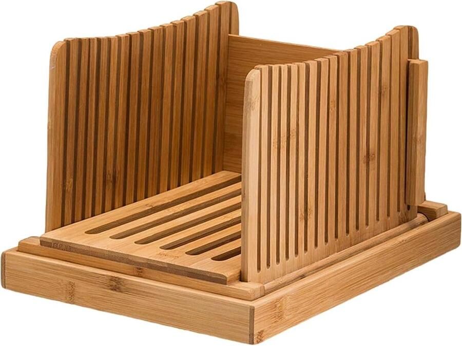 Broodsnijmachine Bamboe Broodsnijder Zuurdesem Zelfgebakken Brood Snijden Opvouwbaar en Plat 1300 Gram Natuurlijk