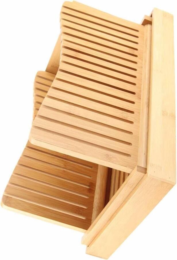 Broodsnijmachine Bamboe Snijgids Toastbrood Zelf Brood Bakken Opvouwbaar Ontwerp 33x22x6 cm Natuurlijk Bamboe