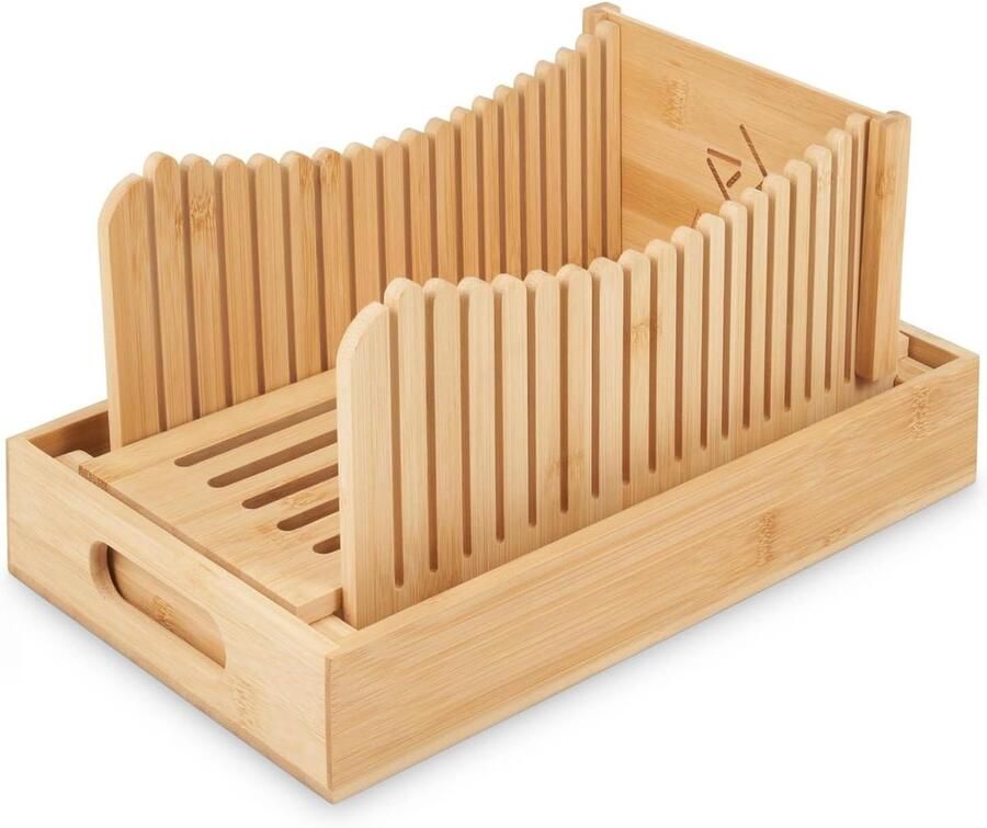 Broodsnijmachine Bamboe Broodsnijder Zelfgebakken Brood Snijden Verstelbare Dikte 32.8 x 14.2 cm Natuurlijk Hout