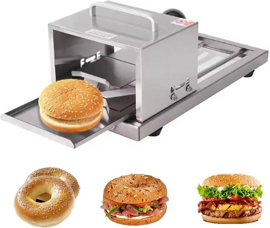 Broodsnijmachine Broodsnijder Precisie snijden Verstelbare dikte 41x20x19 cm Zilver
