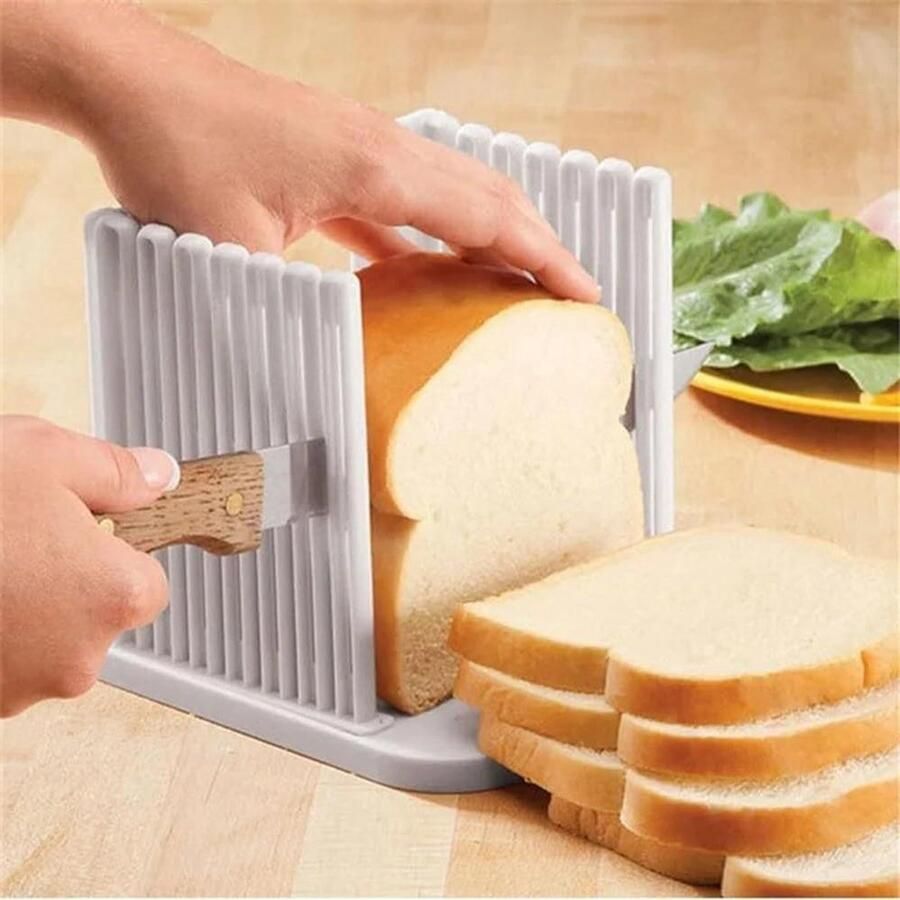Broodsnijmachine Gids Brood Snijder Gelijkmatig Brood Snijden Verstelbare Plakjes 16 x 15 x 14.5 cm Wit