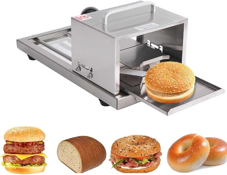 Broodsnijmachine Handmatig Brood Snijder Gelijkmatig Snijden 4 Dikte Niveaus 41x20.5x19 cm Zilver