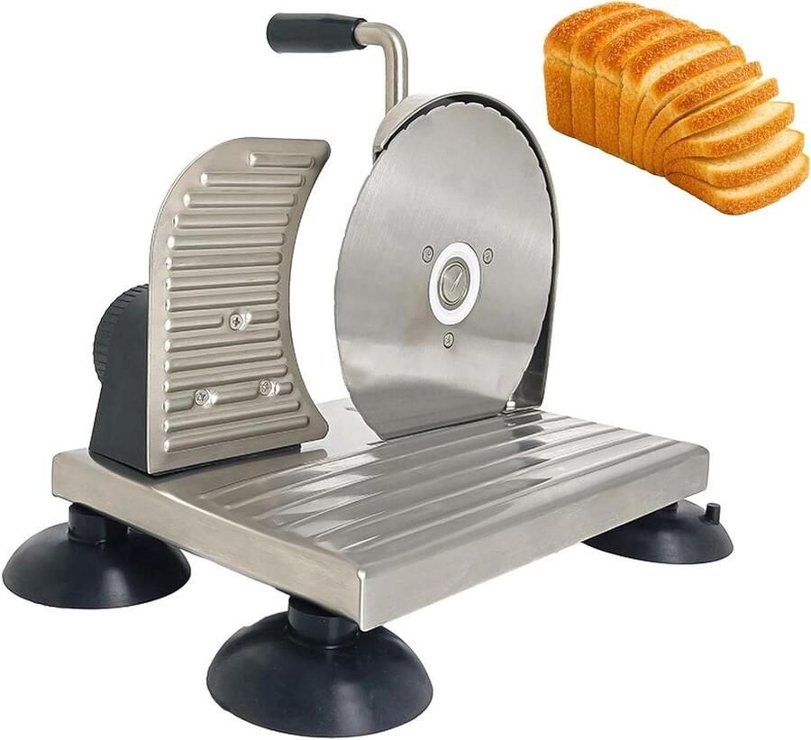 Broodsnijmachine Handmatig Broodsnijder Keuken Zelf Brood Snijden Verstelbare Dikte 32cm Breed Zilver