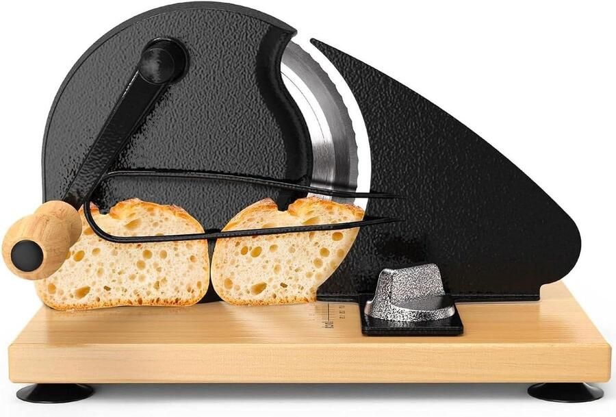 Broodsnijmachine Handmatige snijder Brood snijden Verstelbare dikte 0-2 cm Houtkleur