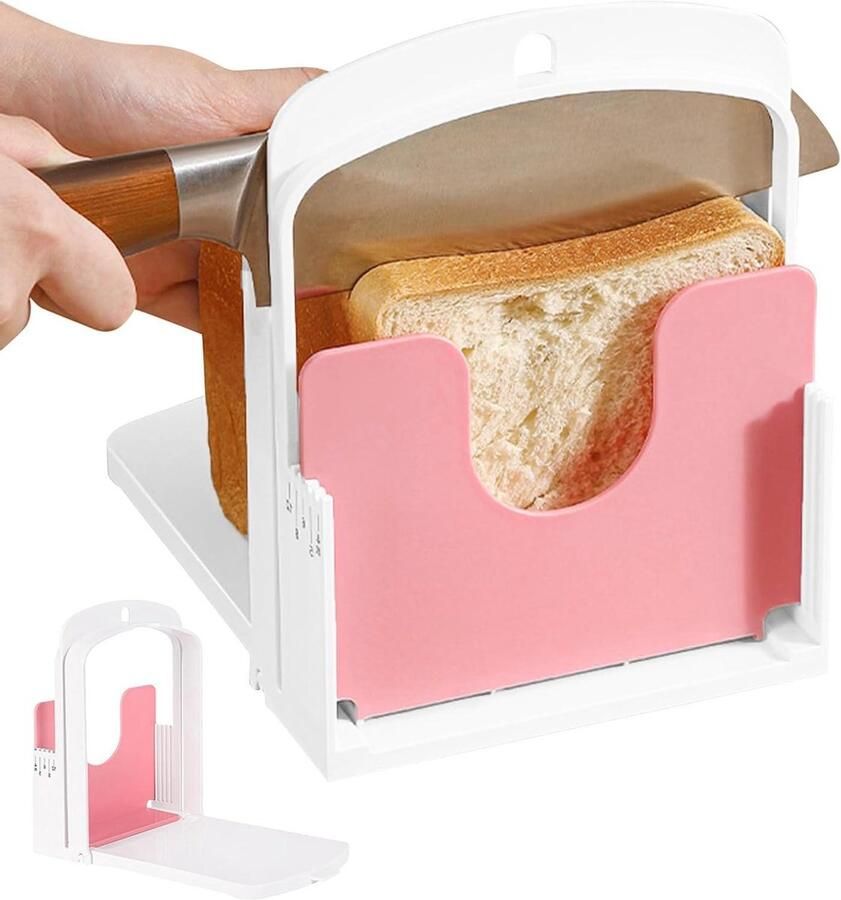 Brood Snijmachine Snij Gereedschap Perfecte Plakken Opvouwbaar Ontwerp 20x15x6.7 cm Wit