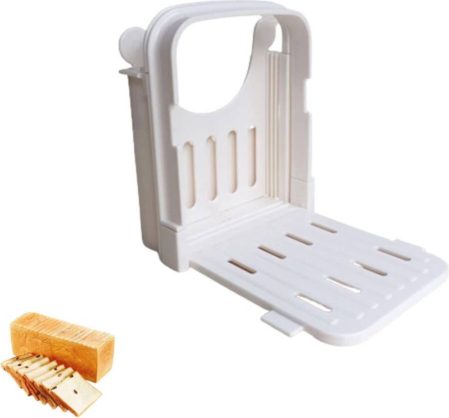 Broodsnijmachine met 4 Sneetjes Verstelbare en Opvouwbare Snijgids voor Thuisgebakken Brood