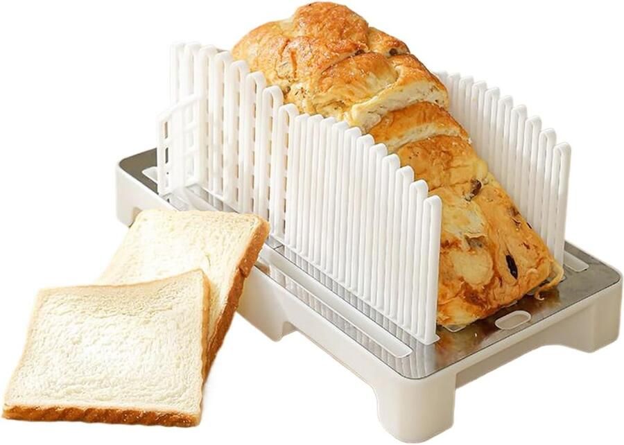Broodsnijmachine Met Lade Bakgereedschap Hout Perfect Brood Snijden Verstelbare Breedte Gids 34 x 31 cm