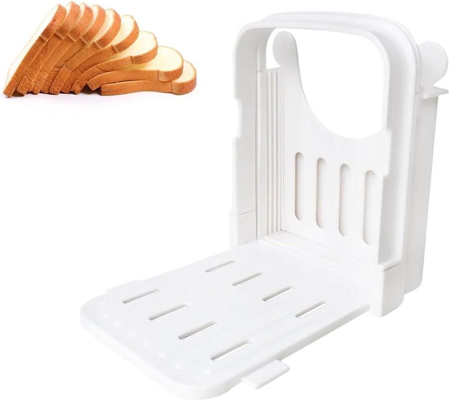 Broodsnijmachine Broodsnijder Gelijkmatig Snijden Opvouwbaar Ontwerp 17.8 cm Wit