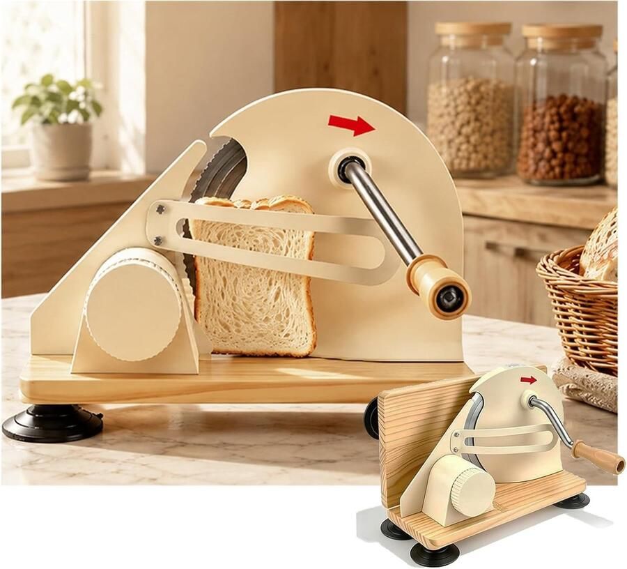 Broodsnijmachine Roestvrij staal 1 7 cm dik Handmatig Opvouwbaar met Instelbare Snijdikte Voor Brood Kaas en Groenten