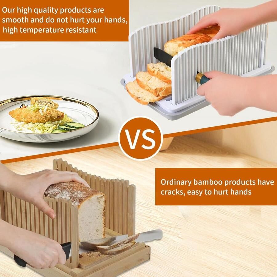 Broodsnijmachine Sandwich Toastmaker Gelijkmatig Snijden Multifunctionele Lade Verstelbare Breedte Wit