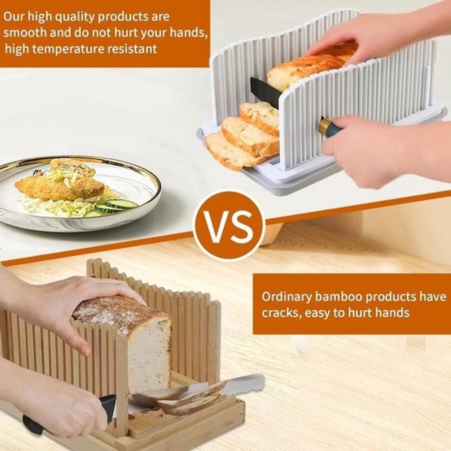 Broodsnijmachine Sandwich Toastmaker Gelijkmatige Sneden Multifunctionele Lade Verstelbare Breedte Wit
