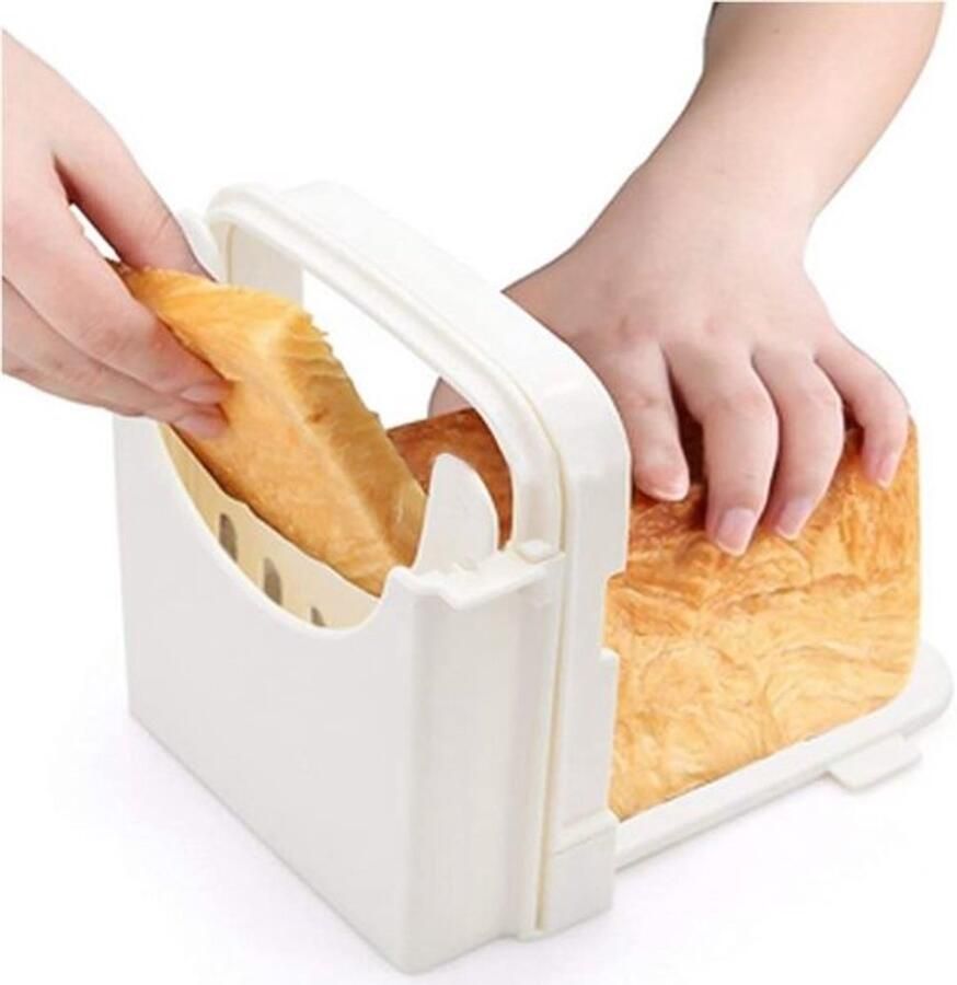 Broodsnijmachine Verstelbaar Opvouwbaar Snijhulpmiddel Perfecte Plakjes Toast Innovatieve Snijvorm Gemak en Precisie Voor Brood Sandwiches Broodsnijder