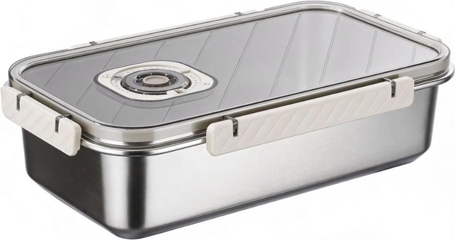 Broodtrommel Aanrecht Voedselbewaring Container Brood Vers Houden Met Tijdregistratie 3500ml Capaciteit Beige Gesp