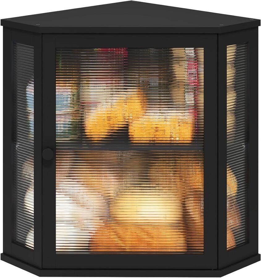 Broodtrommel Bamboe Brooddoos Hoek Brood Vers Houden Acryl Golvend Deur Grote Capaciteit Zwart