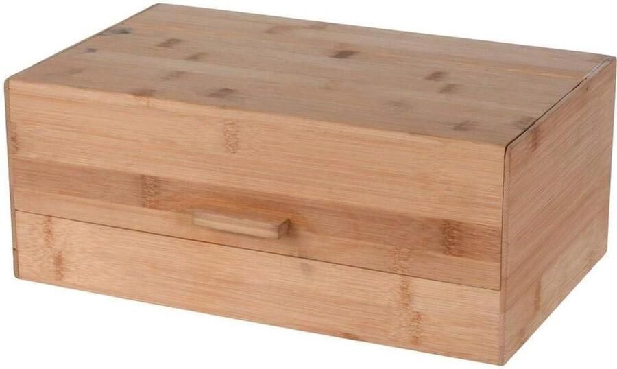 Broodtrommel Bamboe Keuken Opberger Brood Vers Houden Duurzaam Materiaal 35 x 21 x 14 cm Natuurlijk