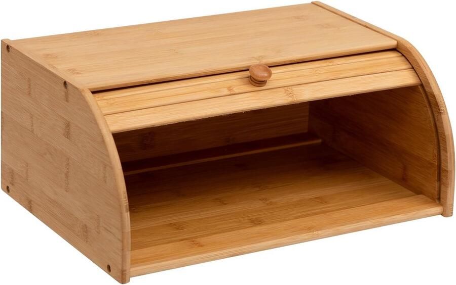 Broodtrommel Bamboe Keuken Opberger Brood Vers Houden Roll-top Deksel 40 x 26.7 x 17 cm Natuurlijk