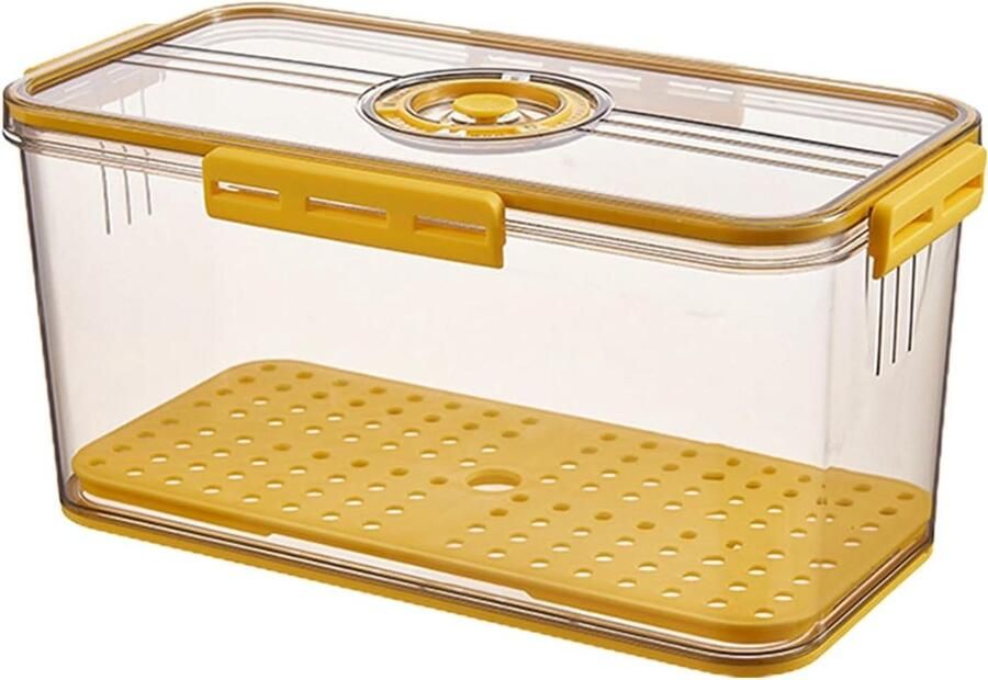 Broodtrommel Bewaarbox Brood vers houden Tijdregistratie functie 335 cm lengte Geel