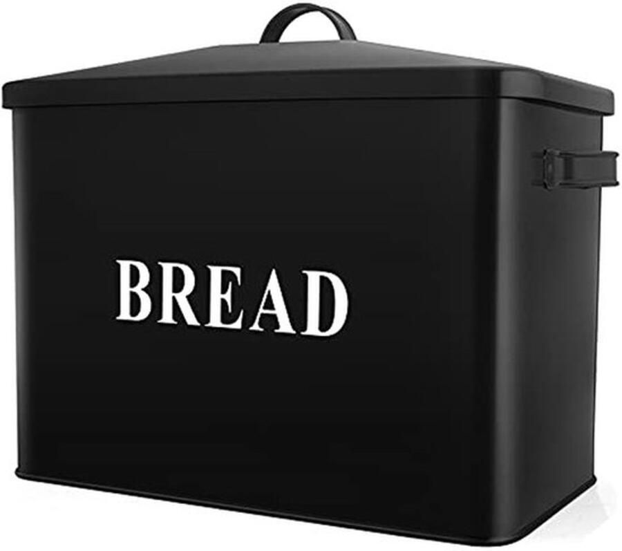 Broodtrommel Brood opbergen Keukenorganisatie Extra groot 33 cm Zwart