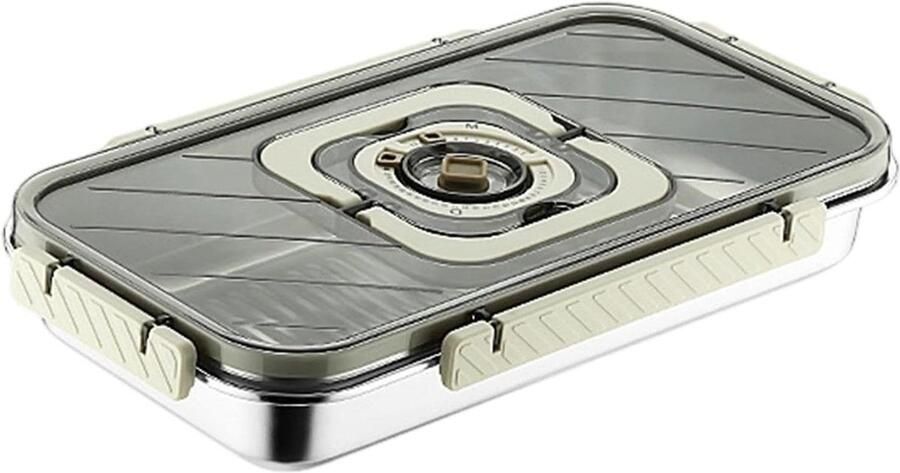 Broodtrommel Brood opberger Voedsel bewaren Luchtdichte versheidscontrole 36 x 20.2 x 8.5 cm Zilver